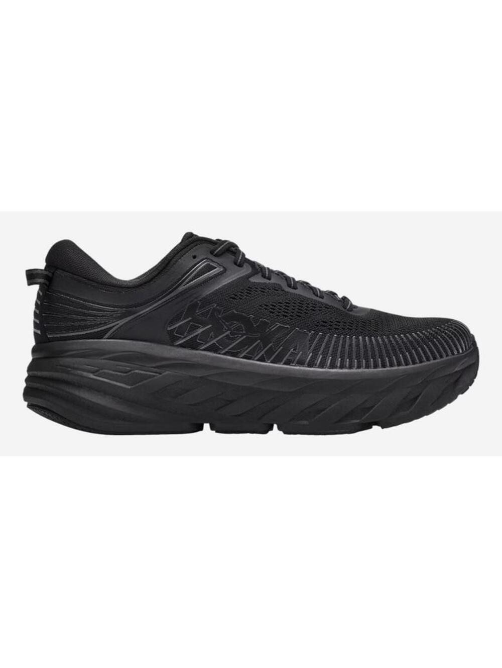 Hoka One One Bondi 7 Men's Running Comfort Shoes Black Size 9
